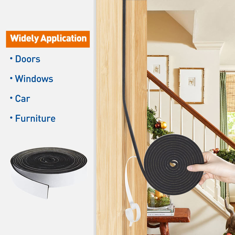 MAGZO Weather Stripping 1 inch W X 1/8 inch T, Wide Foam Tape for Air Conditioner Insulation 33 Feet (16.5ft x 2 Rolls) 1in * 1/8in * 33FT - NewNest Australia