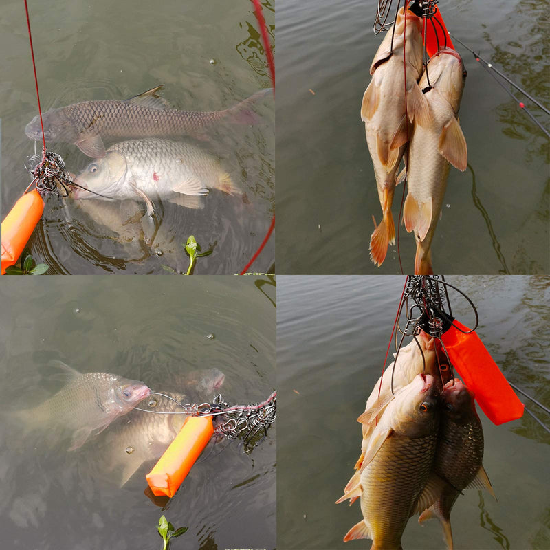LAIBOREC Fish Stringer, Fishing Stringer Clip Live Fish Lock, with High Strength Snaps/Buckles, Big Fish Wire Rope Cable Fishing Holder Kit with Float and Plastic Handle 10 buckles - NewNest Australia