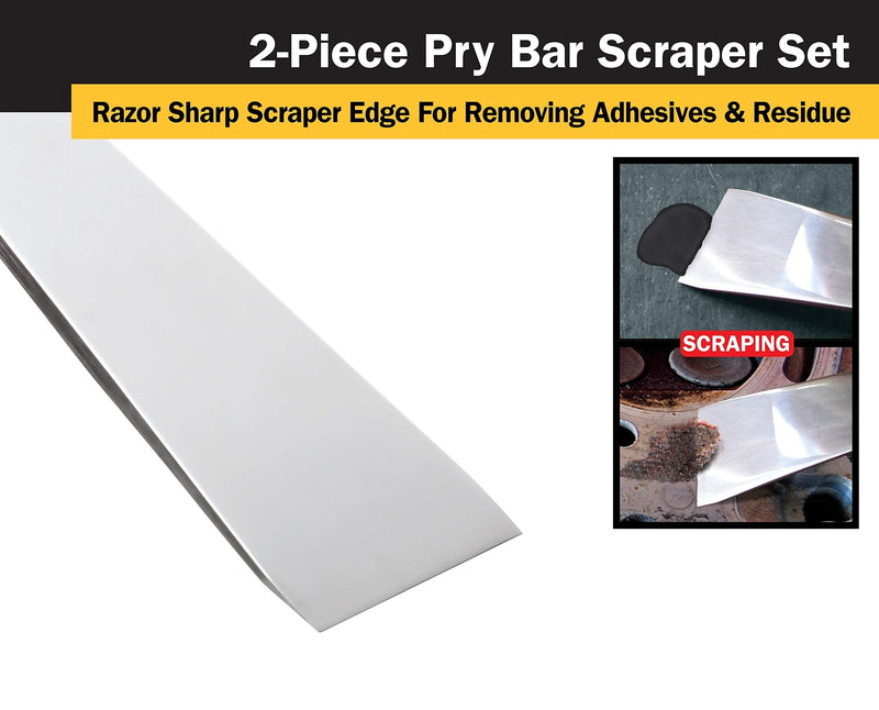 Titan 17005 2-Piece Stainless Steel Pry Bar Scraper Set, 7-1/4 x 9/16" and 9-1/4 x 9/16" 2 Piece Set - NewNest Australia