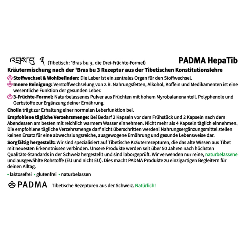 Padma Hepatib 60 Caps. Metabolism And Internal Cleansing | 3 Fruit Formula With Valuable Choline, Which Helps To Maintain Normal Liver Function | With Polyphenols And Tannins | Vegan - NewNest Australia