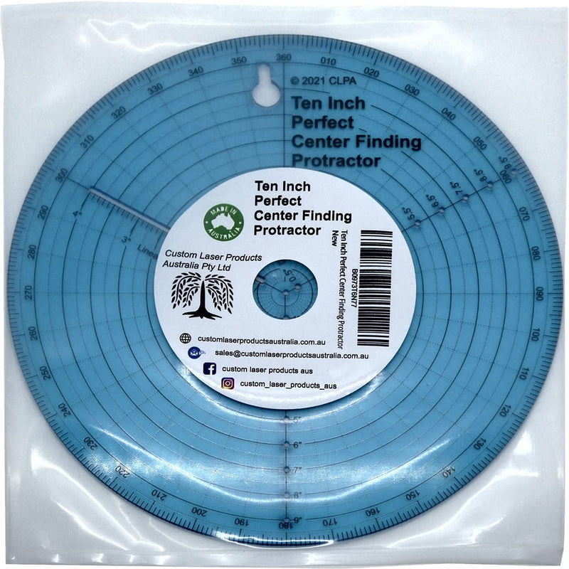 This clearly printed 10 Inch Center Finder &Protractor for woodworking & craft, can be used to find the center of your material, draw a circle on any surface, & measure diameter, radius or angles. - NewNest Australia