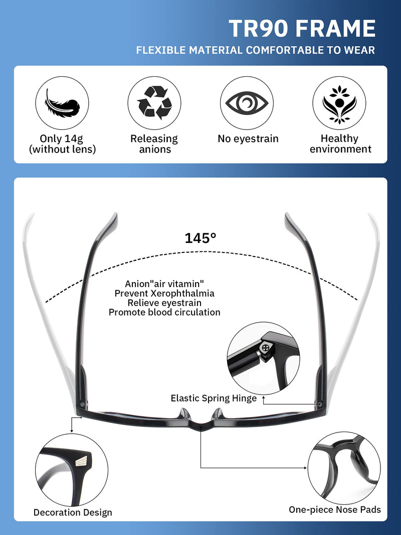CCVOO 6 Pack Blue Light Blocking Reading Glasses, Anti Headache/Glare/Eye Strain Readers Computer Eyeglasses Women/Men (6 Pack Mix, 0.0) 6 Pack Mix 0.0 x - NewNest Australia
