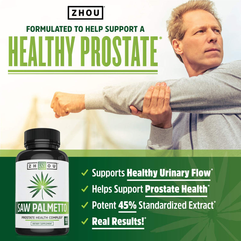 Zhou Saw Palmetto 500 mg | For Prostate Health | Healthy Urination Frequency & Flow | 100 Capsules - NewNest Australia