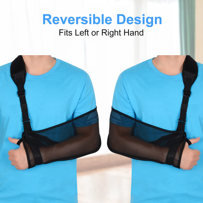 supregear Mesh Arm Sling, Adjustable Lightweight Comfortable Shoulder Arm Immobilizer Sling Breathable Right Left Shoulder Stabilizer Support for Injured Arm Elbow Wrist Hand Black - NewNest Australia