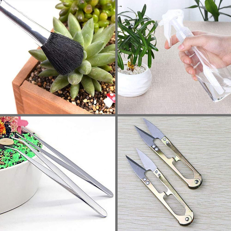 SONGZIMING 15 Pcs Succulent Plant Tools Set, Mini Garden Planting Watering Tool Kit for Succulent Miniature Gardening Plant Care 15Pcs - NewNest Australia