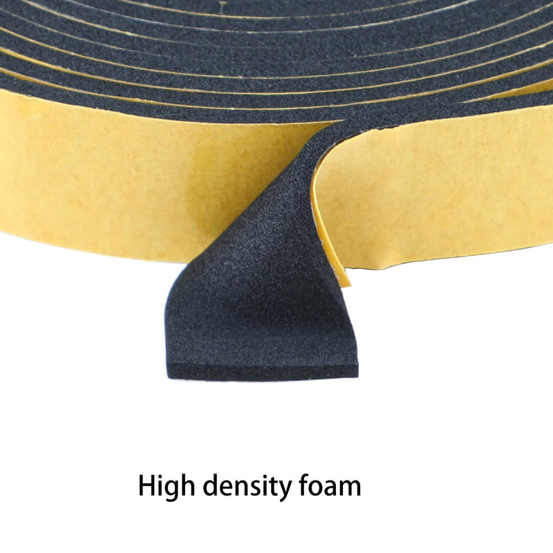 Yotache Adhesive Weather Stripping 2 Rolls 1" W X 1/8" T, Neoprene Foam Weatherstrip Tape for Automotive, 33 Ft Length (2 X 16.5 Ft Each) 1" x 1/8" x 33' - NewNest Australia