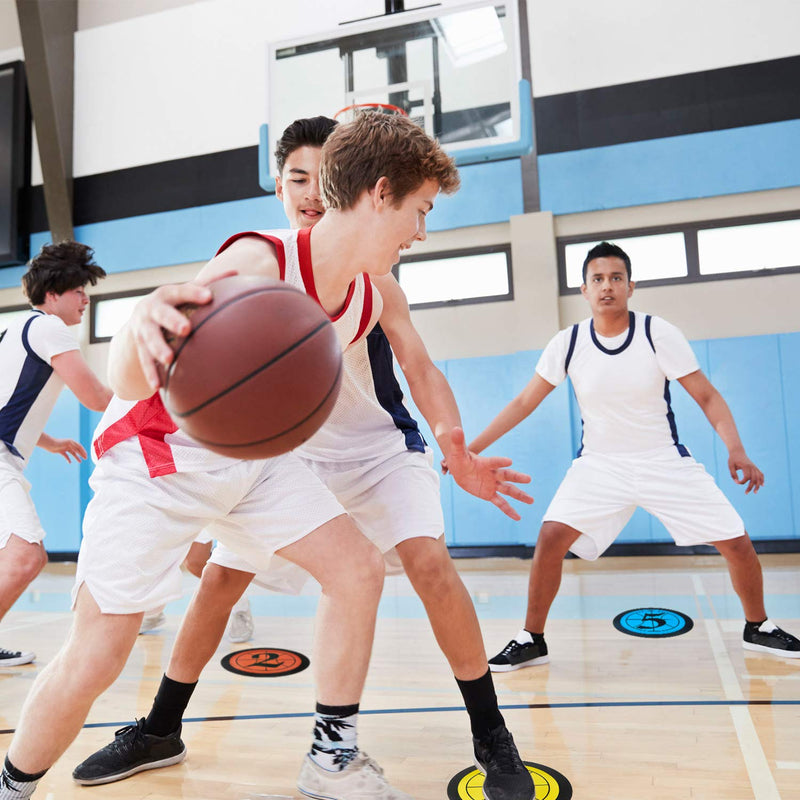 Outus 15 Pieces Basketball Training Marker Stickers Number Floor Spot Markers Flat Disc Markers 7.5 Inch Poly Vinyl Sports Waterproof Markers - NewNest Australia
