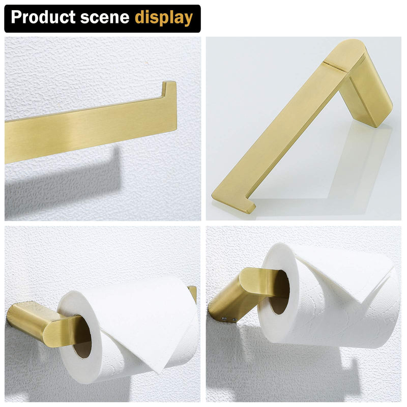 Brushed Gold Bathroom Hardware Accessories Toilet Paper Holder SUS 304 Stainless Steel Tissue Paper Roll Holder Nordic Minimalism Contemporary Hotel Style Wall Mount. - NewNest Australia