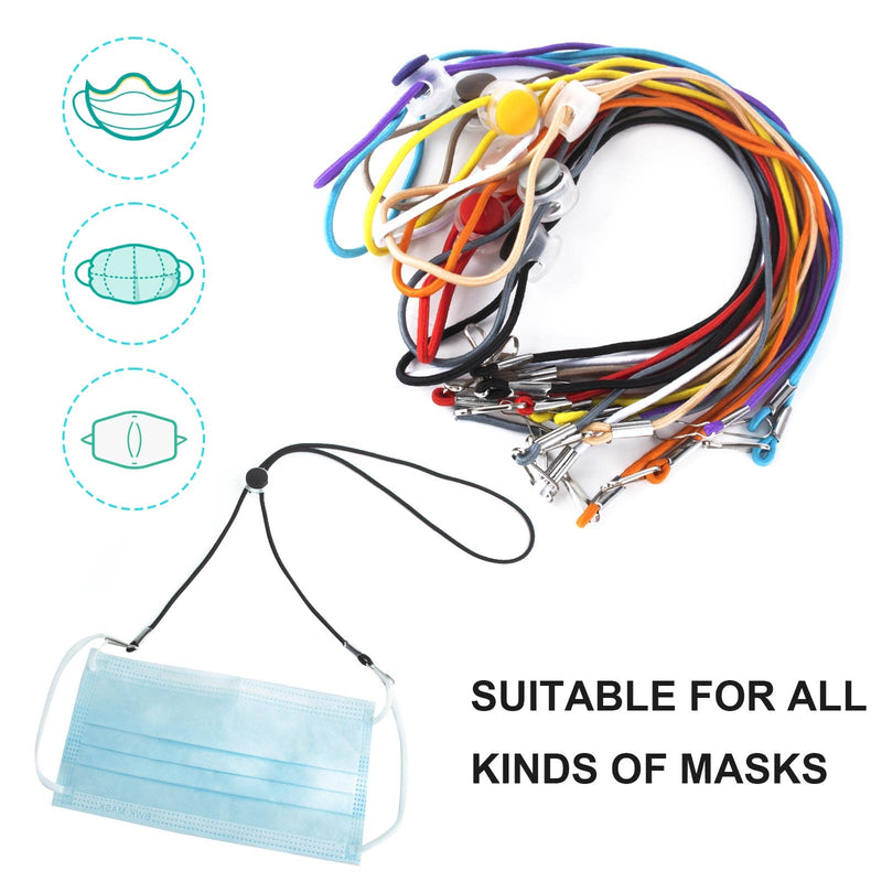 AWAVM10 Adjustable Colorful Buckle Elastic Mask Lanyards, Double Hook Anti Loss Fixed Mask Lanyards, Mask Extension Strap, Protect The Ears, Reusable, Masks, Hats, Certificates, Glasses - NewNest Australia