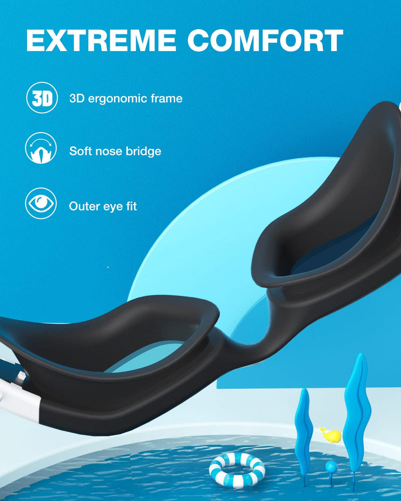 ZIONOR Kids Swim Goggles, Super Comfort Polarized Swimming Goggles for Kids 6-14 A0-kids-polarizedgold Lens White Frame - NewNest Australia