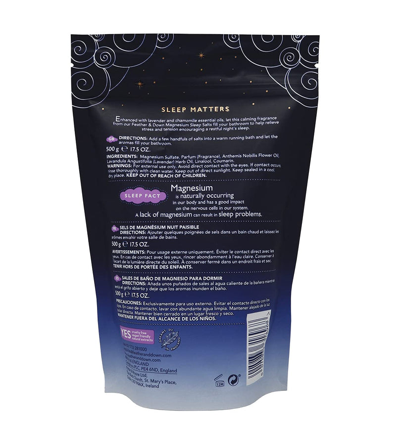 Feather & Down Sweet Dreams Magnesium Sleep Salts (500g) – with Magnesium Calming Lavender & Chamomile Essential Oils. Relieve Stress & Tension. Encourages a Restful Night’s Sleep - NewNest Australia