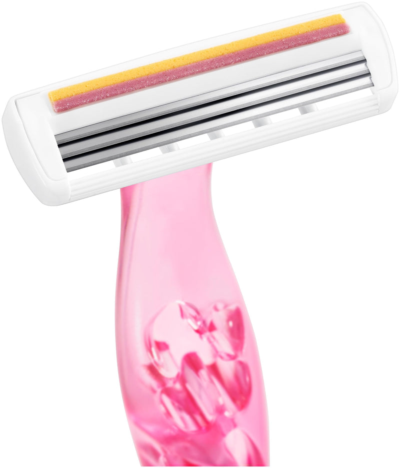 BIC Miss Soleil disposable razors for women, 2 x pack of 4 disposable razors with 3 blades each, with vitamin E for a gentle shave, 4 pieces (pack of 2) - NewNest Australia