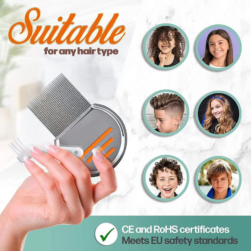 Lice Comb (Pack of 2) Head Lice Treatment, that's Individually Packaged Professional Stainless Steel Louse and Nit Combs Removes Eggs with Rounded Tips for Comfort - NewNest Australia