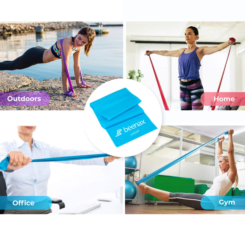 Beenax Resistance Bands - Exercise Bands to Build Muscle, Flexibility, Strength for Pilates, Yoga, Rehab, Stretching, Fitness, Gym, Physio, Strength Training and Workout - Men & Women 6. Set of 3 - NewNest Australia