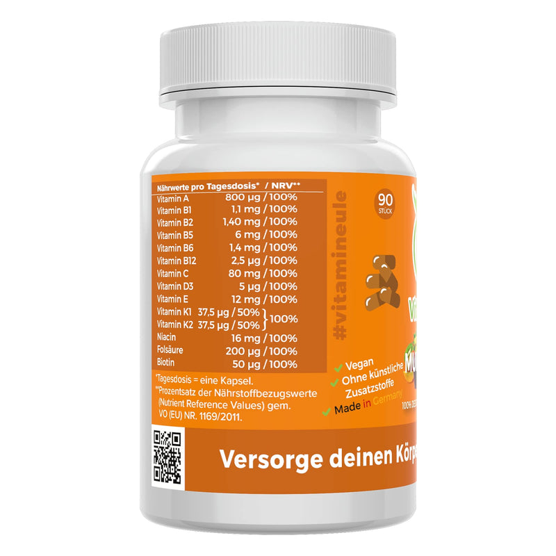 Vitamineule High Dose Vegan Multivitamin Capsules Without Artificial Additives, Suitable For Children, German Quality, Small Capsules Instead Of Large Tablets And Contains Every A ‚ Z Vitamin - NewNest Australia