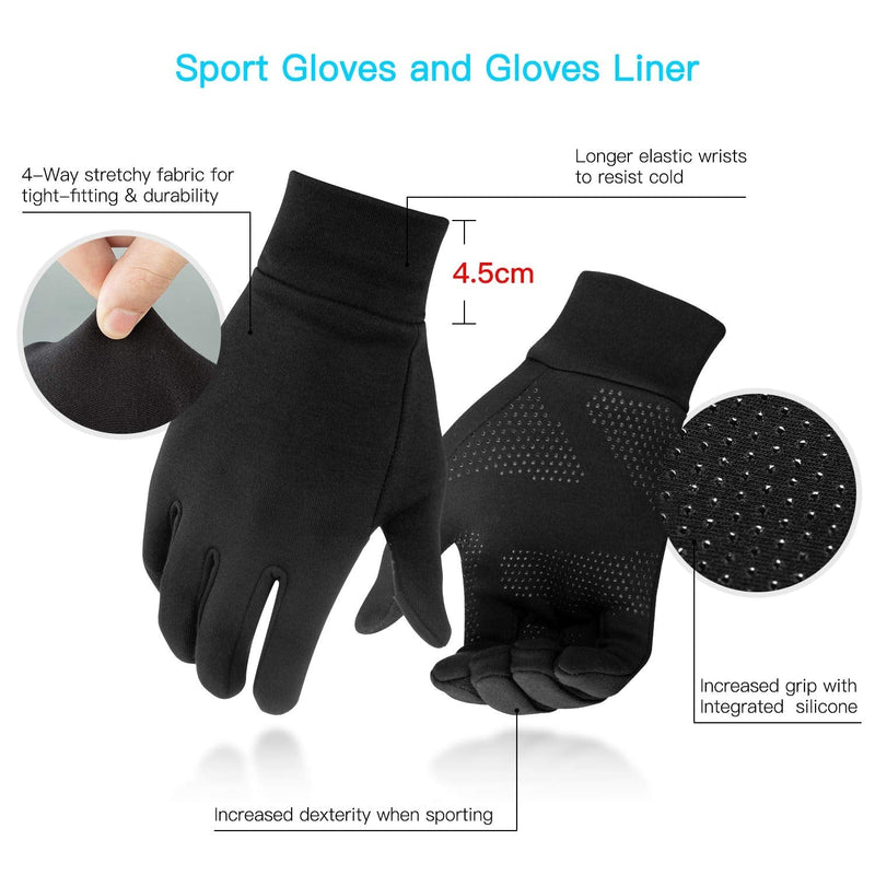 Unigear Lightweight Running Gloves, Touch Screen Anti-Slip Warm Gloves Liners for Cycling Biking Sporting Driving for Men Women Medium - NewNest Australia