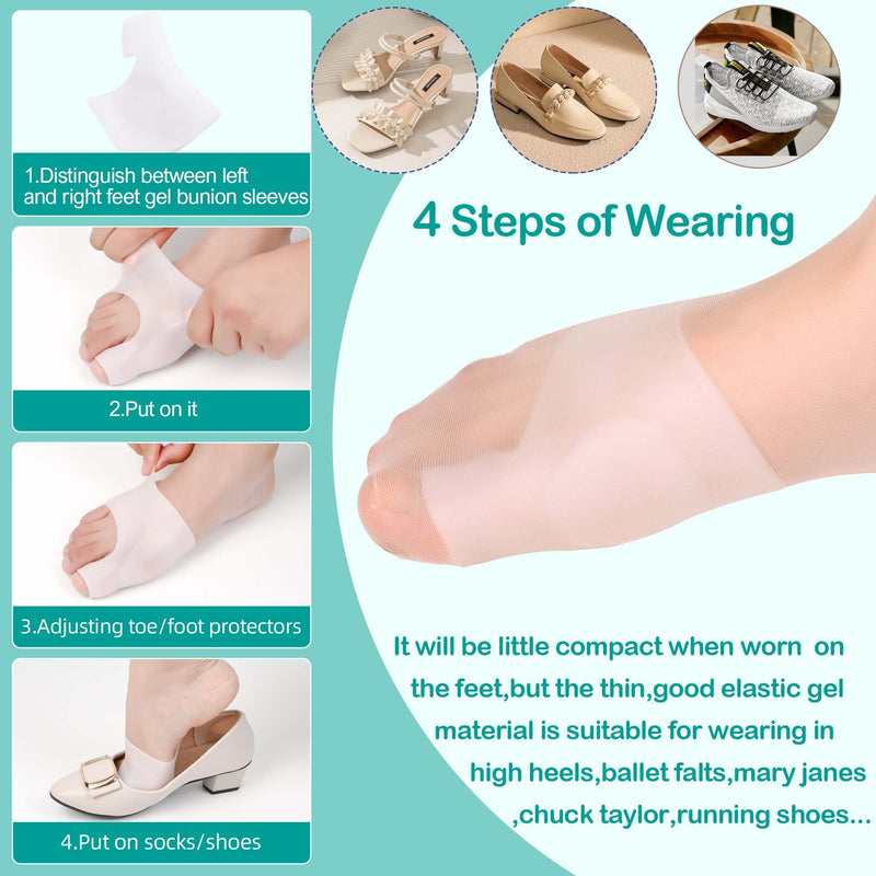 DYKOOK Gel Metatarsal Sleeves and Bunion Cushions 2Pack Thickened Metatarsal Silicone Pad Protector Bunion Pad Sleeve for Bunion Forefoot Pain Relieved and Friction Prevented - NewNest Australia