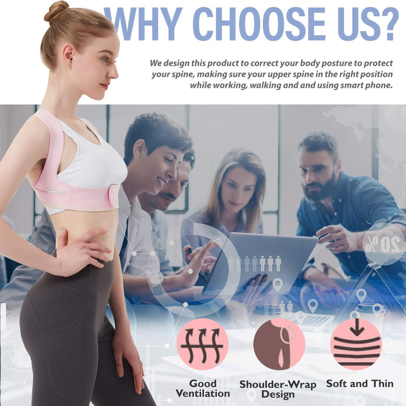 Posture Corrector for Women and Men, Vicorrect Adjustable Upper Back Brace for Clavicle Support and Providing Pain Relief from Neck, Shoulder, and Upper Back S-M (25"-35") Small/Medium - NewNest Australia