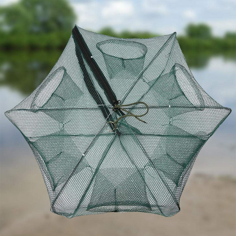 VGEBY1 Fishing Pot, 6/12 Holes Fishing Trap Bag Automatic Fishing Net Shrimp Cage Nylon Foldable Crab Fish Trap Cast 6 Holes - NewNest Australia