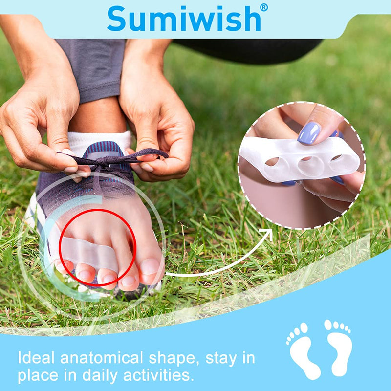 Sumiwish [10x] Toe Separator Silicone, Small Toe Separator & Protector for Overlapping Toes, Relief Small Toe Pressure and Pain... White - NewNest Australia