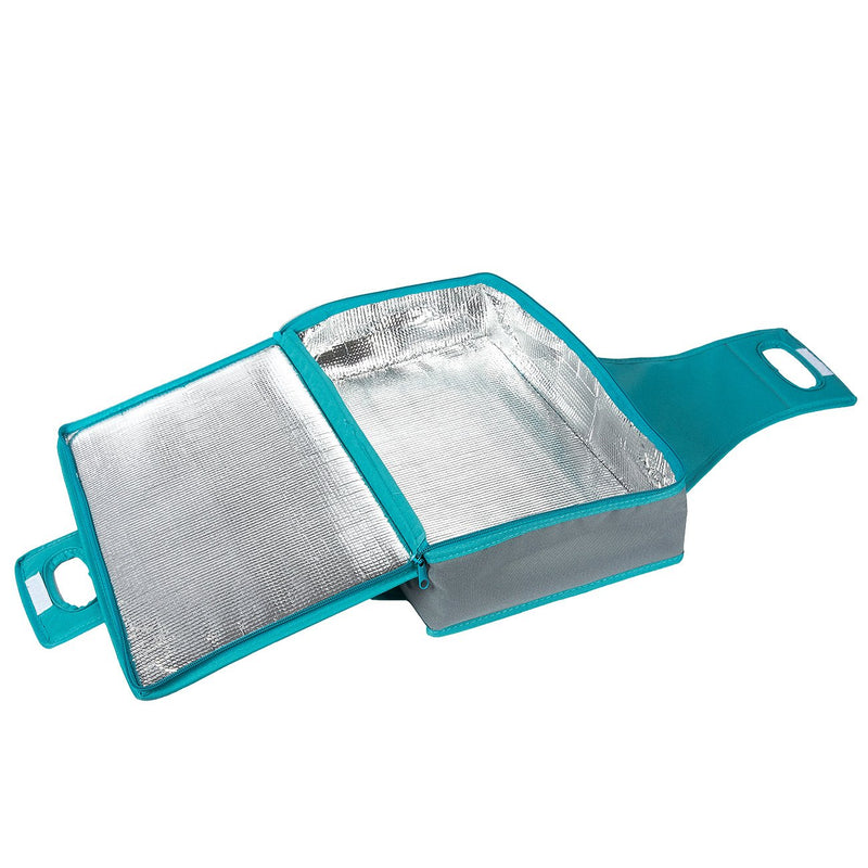 NewNest Australia - Casserole Dish Carrier - Rectangle Insulated Thermal Food Carrier for Lunch, Lasagna, Potluck, Picnics, Vacations - Teal and Grey, 16 x 10 x 4 inches 