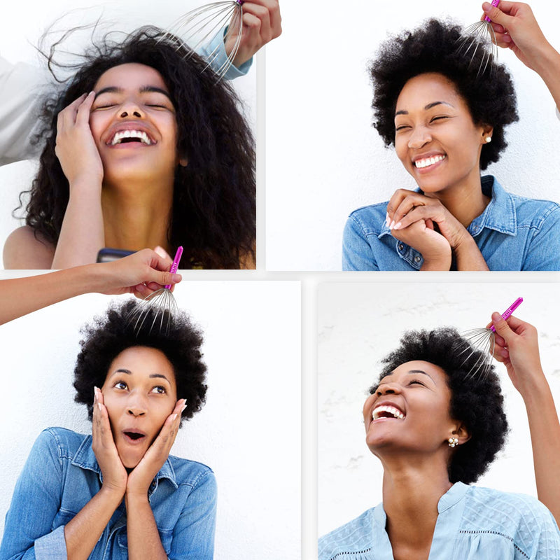 HOFASON Head Massager Scalp Scratcher with 20 Fingers, Handheld Head Scratcher Tingler Massage for Deep Relaxation, Hair Stimulation and Body Stress Relax(Random Colors) 1 Pack - NewNest Australia