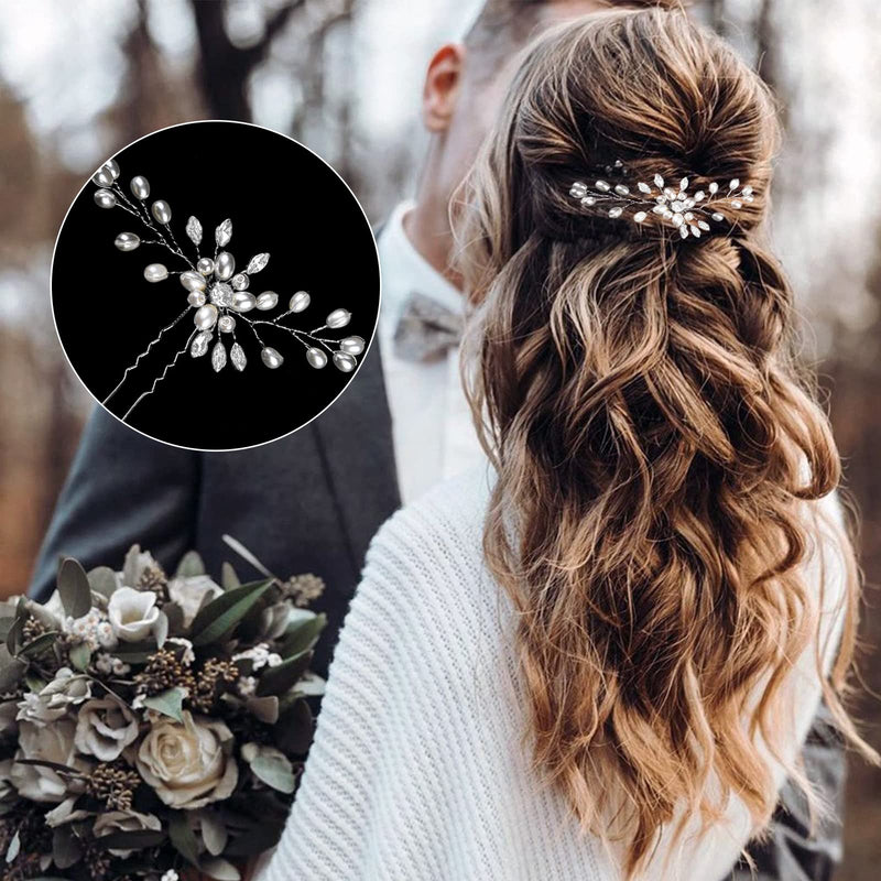 TSHAOUN 5 Pcs Bridal Hair Pins, Fashion Retro Elegant Ladies Pearl Hair Accessories for Wedding, Wedding Bridal Jewelry Bridal Hair Accessories Headpiece Wedding Accessories for Brides Women (5Pcs) 5Pcs - NewNest Australia