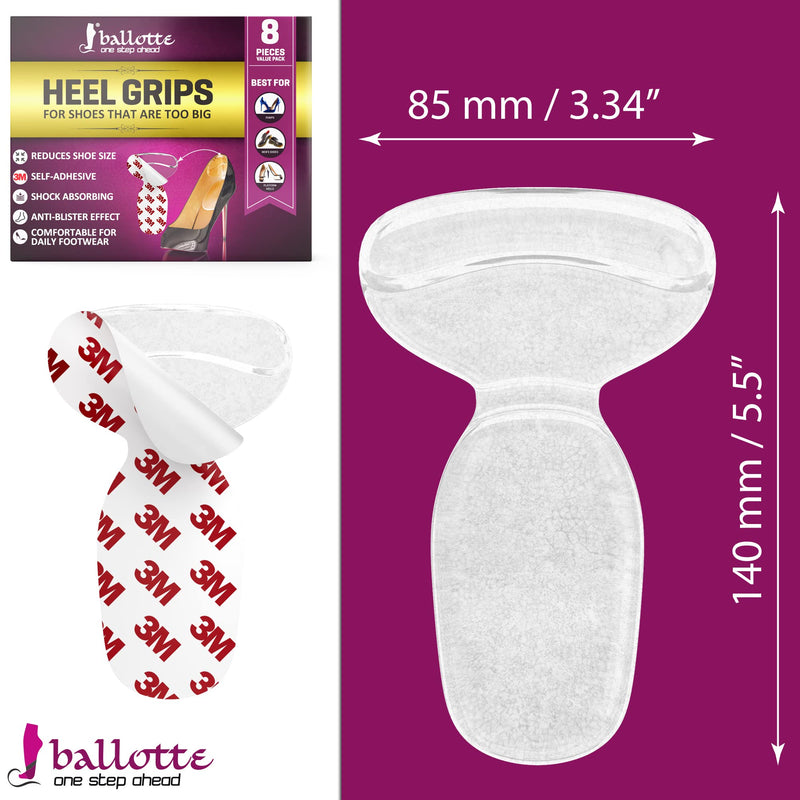Invisible Heel Grips for Ladies Shoes [Heel Grips Add Volume and Cushioning] 8 Cushions for Shoes, Extra Sticky Heel Gel Pads, Heel Protectors Good for Most New Shoes Insoles Clear One Size - NewNest Australia