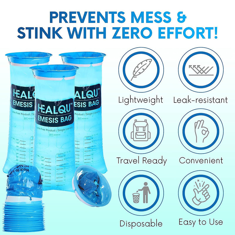 Hospital Vomit Bags - 12 Pack 1000ml Car Throw Up Bag - for Airsick Travel & Motion Sickness - Leak Resistant Medical Grade Puke Bag - Disposable Barf Bags Throw Up, Nausea 12 Count (Pack of 1) - NewNest Australia
