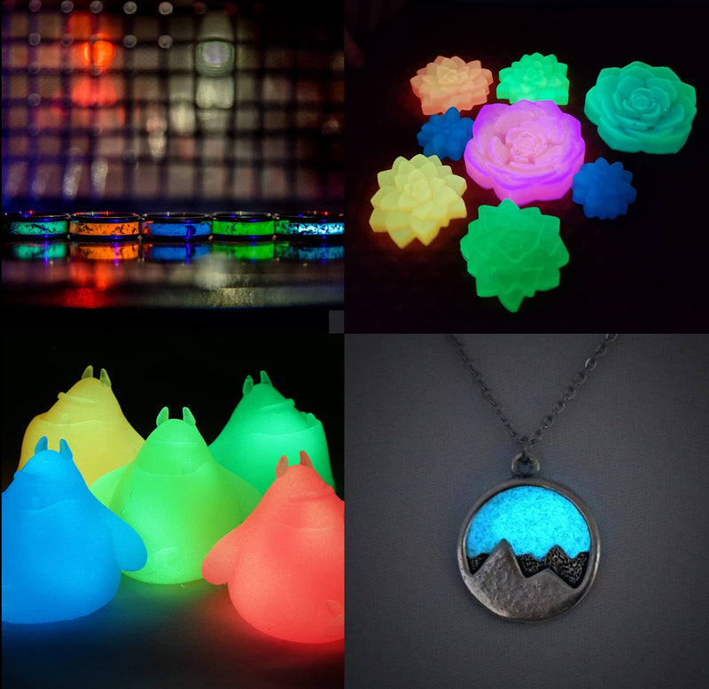 Glow in The Dark Pigment Powder - 12g - Neutral and Fluorescent Colors (Fluorescent Blue) Fluorescent Blue - NewNest Australia