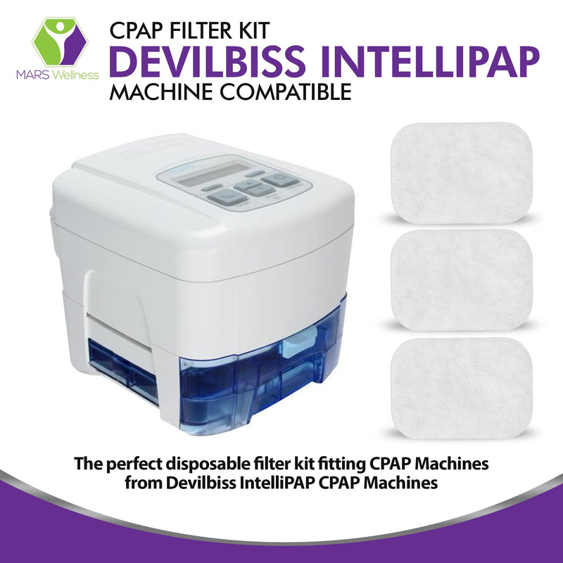 Mars Wellness CPAP Filter Kit - Compatible with Devilbiss IntelliPAP CPAP Machines - 12 Ultrafine Filters - Made in The USA 12 ultra fine filters - NewNest Australia
