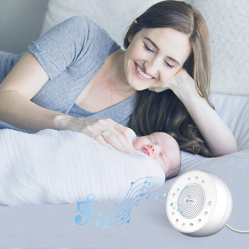 Housbay Glows White Noise Sound Machine - Night Light for Baby, Kids, 31 Soothing Sounds for Sleeping, Relaxation - Sleep Machine for Adults, Baby A-White - NewNest Australia