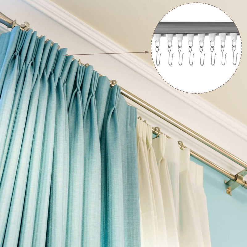 NewNest Australia - 60 Pieces Metal Curtain Track Hooks S Shaped Small Curtain Hooks Stainless Steel Drape Wire Hooks for Ceiling Curtain Drape Track 