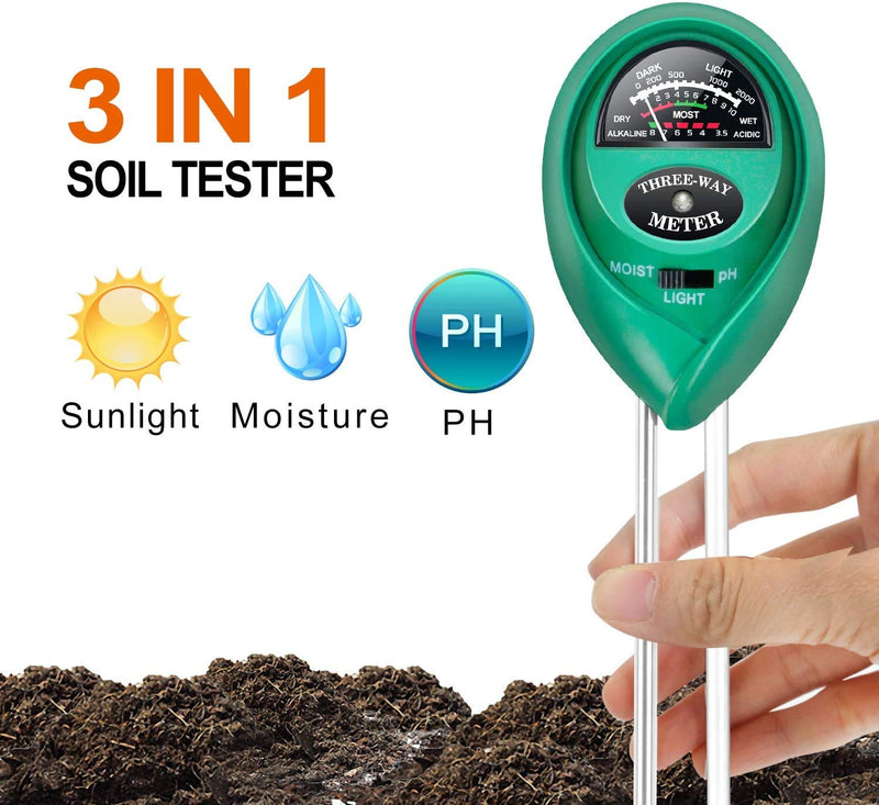 iPower LGTESTSOILX2 Soil pH Meter 3-in-1 Tester Kits with Moisture/Light, 2 pk Soil Tester - NewNest Australia