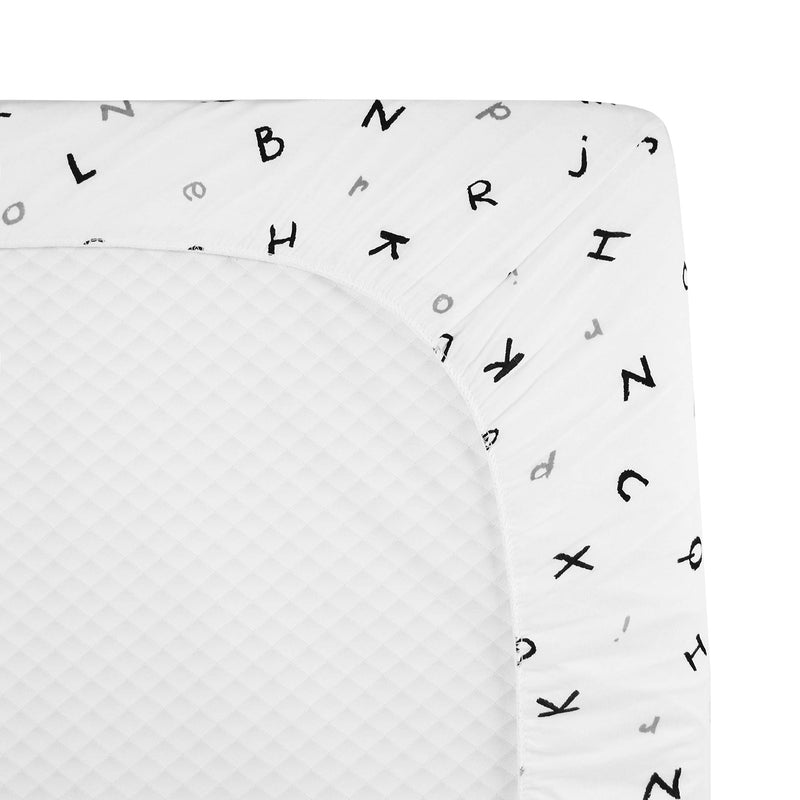 American Baby Company 100% Natural Cotton Value Jersey Knit Fitted Portable/Mini-Crib Sheet, Alphabet, Soft Breathable, for Boys and Girls, Pack of 1 - NewNest Australia