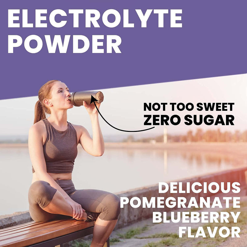 KEPPI Keto Electrolytes Powder - 50 Servings | No Sugar or Carbs | Advanced Hydration Blueberry Pomegranate Electrolyte Supplement. Boost Energy Without Sugar. Keto Electrolytes Powder. 50 Serves - NewNest Australia