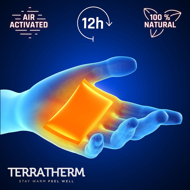 TerraTherm Hand Warmers, Pocket Hand Warmer - 5, 10 or 30 Pairs - for 12 hours of warm hands, Hand Heat Pads activated by air, 100% natural warmth, Pocket Heater 10 pairs - NewNest Australia