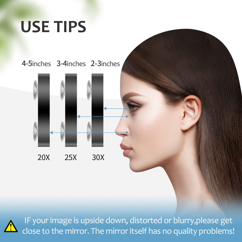 MIYADIVA 30X Magnifying Mirror, Small Magnifying Mirror with Suction Cup and Tweezers, As a Travel Mganifying Mirror, Compact Mirror Set for Plucking Eyebrows 3.5 Inches - NewNest Australia