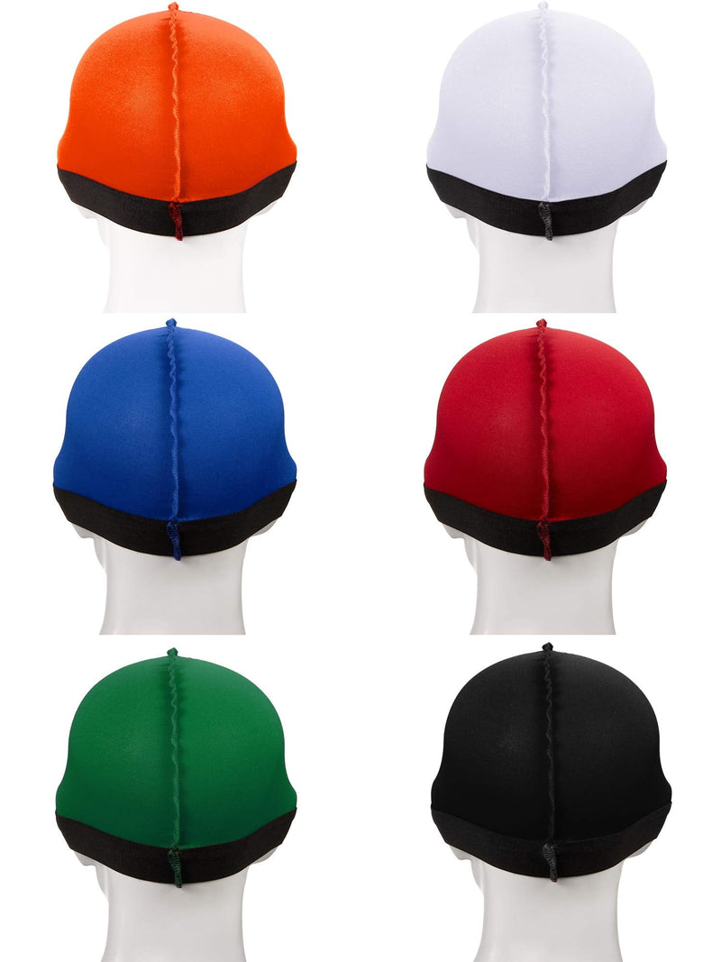 6 Pieces Silky Wave Caps for Men Kids 360 Wave Durag Cap Elastic Wave Velvet Hat Orange, Red, Blue, White, Green, Black - NewNest Australia