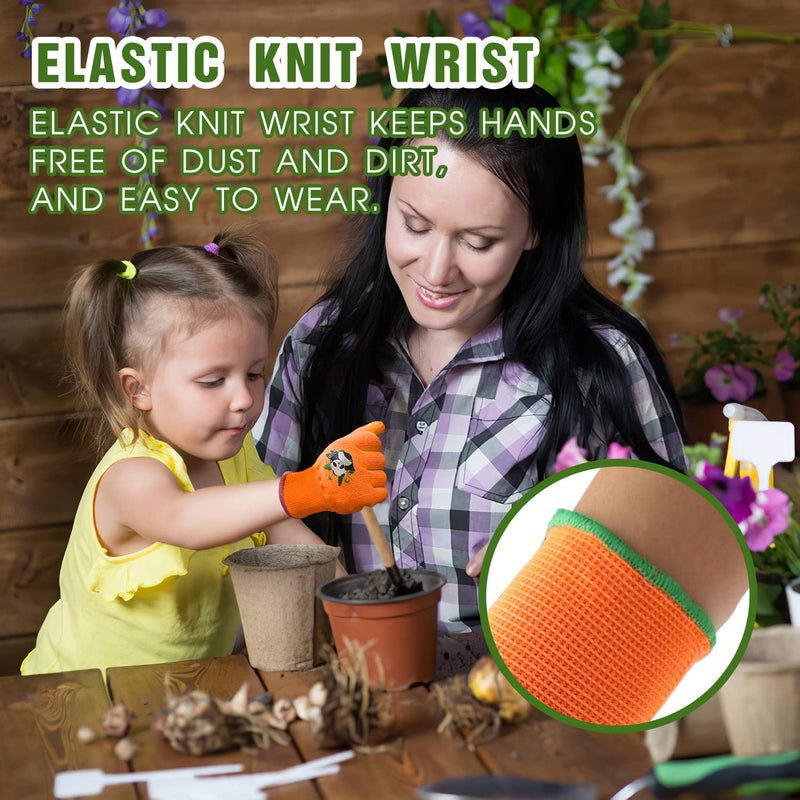 3 Pairs Kids Gardening Gloves for Age 2-13,Toddler Garden Gloves, Soft Safety Nitrile Coated Children Yard Work Gloves Size 2 (age 3-4) Green+yellow+orange - NewNest Australia