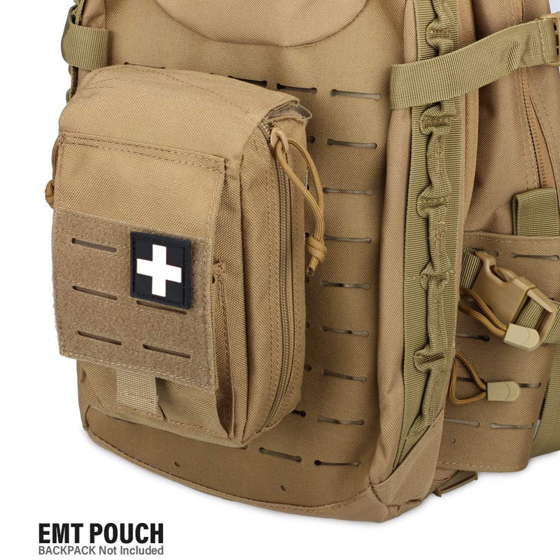 WYNEX Tactical Rip Away First Aid Pouch, Laser-Cut Design Molle EMT Bag Survival IFAK Pouches Blow Out Emergency Medical Organizer Include Red Cross Patch Khaki - NewNest Australia