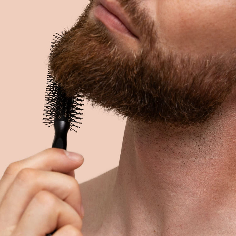 vinsk® beard brush L | Round breasts for beard and hair | Hairbrush small round with 190 bristles | ideal [beard styling] brush for men | View styling beard brush with fine wood - NewNest Australia