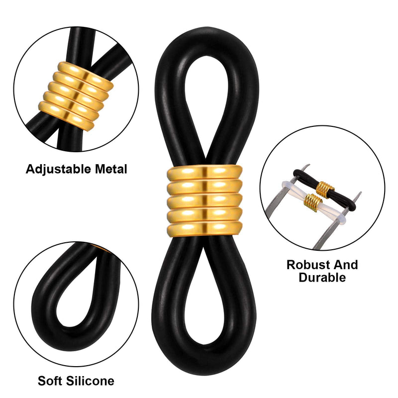 80 Pieces Eyeglass Chain Ends Adjustable Silicone End Connectors Anti-Slip Ends Retainer Eyeglass Strap Holder Ends for Sunglasses Chain, Sports Eyeglasses Strap, 8 Colors - NewNest Australia