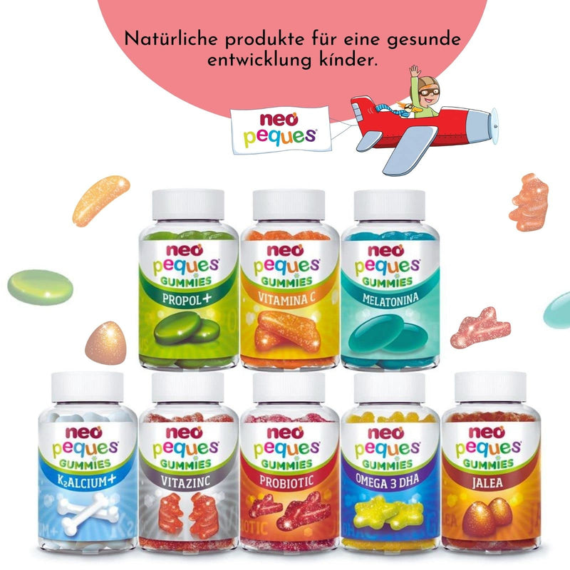 Neo Peques - Multivitamin Gummy Bears For Children - 30 Increments (1 Month) - 100% Natural Ingredients - Gummies With 6 Essential Vitamins And Zinc For The Immune System - Strawberry Flavor - NewNest Australia