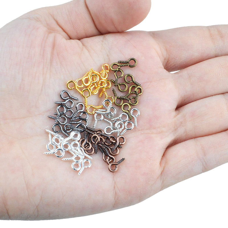 Screw Eye Pins, 600pcs Mini Eye Pins Hooks Eyelet Screw Threaded for Jewelry Making, 6 Colors - NewNest Australia