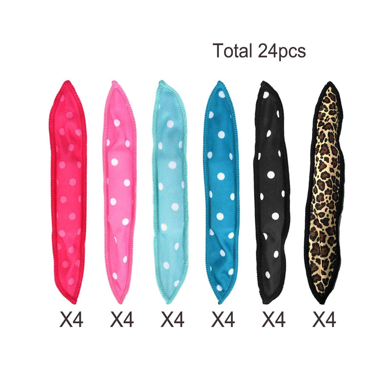 24Pcs Hair Curlers No Heat, Alldo Hair Curlers Rollers Sponge Rollers Wave Formers Hair Rollers for Long Short Sleep in Rollers Curlers DIY Hair Tools Pillow Soft Curls (6 Color*4 Pcs) - NewNest Australia