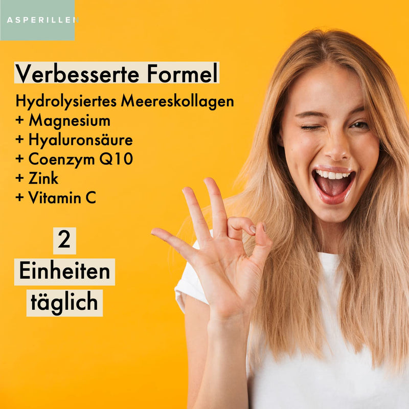 Asperillen Collagen Gummy Bears With Hyaluronic Acid - Premium Collagen Complex For Skin, Hair, Nails, Bones And Joints - Collagen Gummies With Vitamin C, Magnesium, Q10, Zinc - 60 Units - NewNest Australia