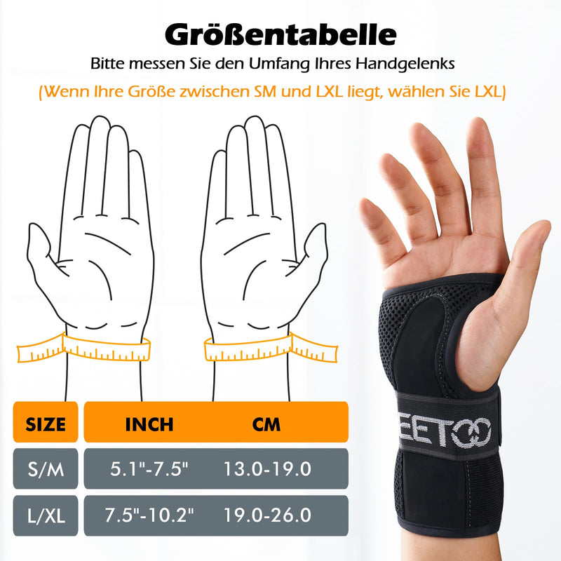 Freetoo Wrist Support With 3 Metal Splints For Carpal Tunnel Syndrome, Comfort Wrist Bandages With Soft Padding For Women Men, Wrist Splint For Tendinitis, Arthritis, Sprain Recovery - NewNest Australia