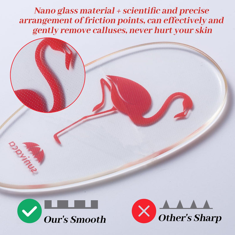Sunivaca Glass Foot File Callus Remover for Feet, Flamingo Gifts for Women, Feet Scrubber Dead Skin Remover, Professional Pedicure Tools at Home, Heel Scraper for Cracked Heels Heavy Duty - NewNest Australia