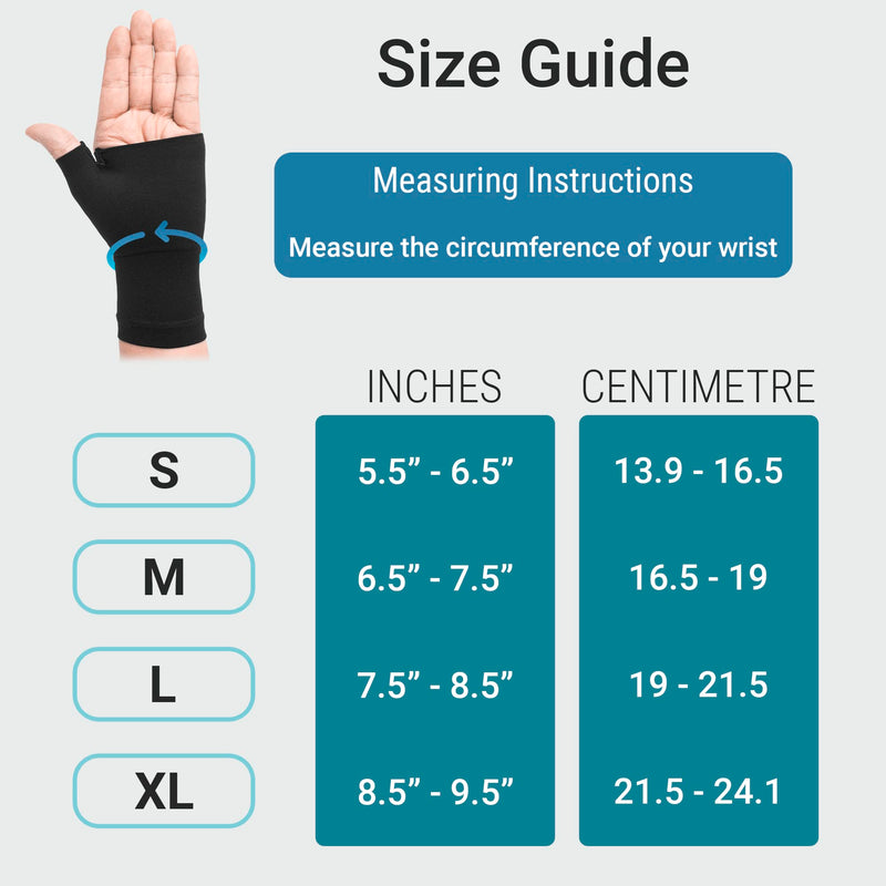 360 RELIEF Wrist and Thumb Support - for Arthritis | Joint Pain, Sprain, Sports, Hand Instability, Improve Circulation | for Men and Women | 1 Pair - 2 PCS, Medium, Black with Mesh Laundry Bag | M - NewNest Australia